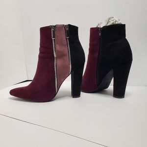 JustFab | Remi Suede Color Blocking Booties | 4"